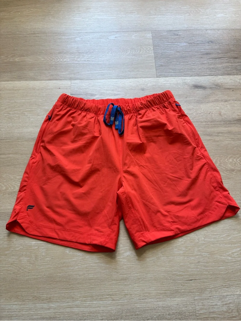 Fabletics Men's Orange Swim Trunks with Blue Drawcord